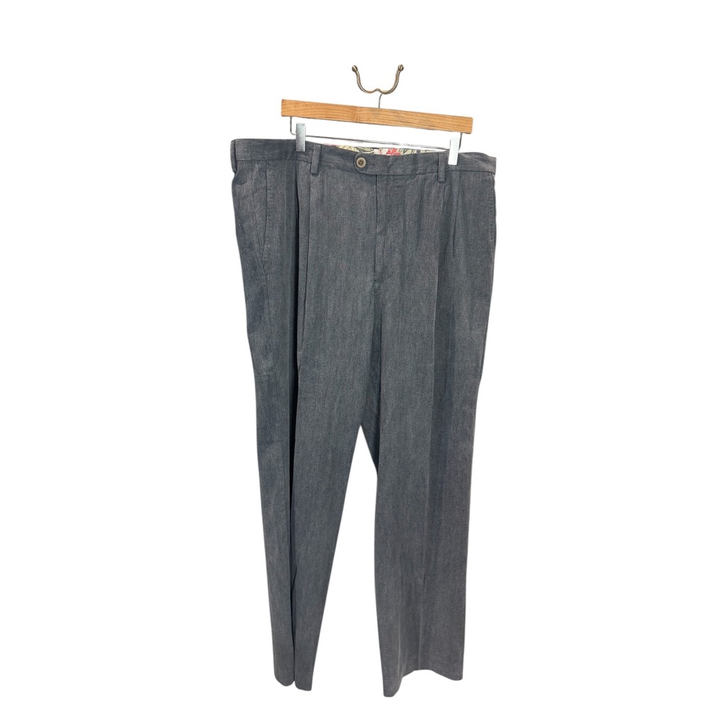 Tommy Bahama Men's Silk Gray‎ Dress Pants Pleated Front Career Trousers 40X34